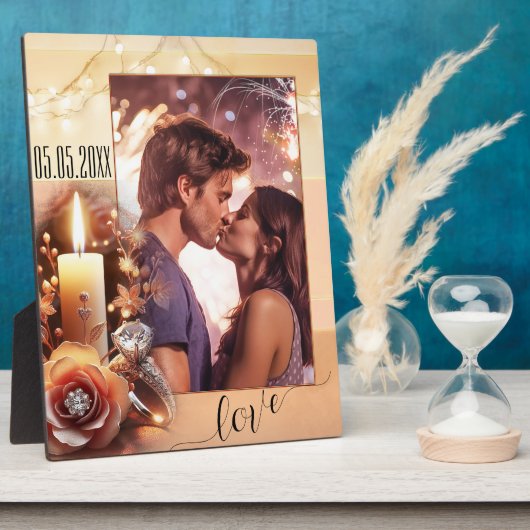 Romantische Boho Chic Verloving fotoplaat (Zijkant)