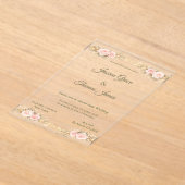 Romantische Boho Elegante Herfst Roos Acryl Uitnodigingen (Laagn)