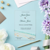 Romantische Boho Elegante Schelpen Acryl Uitnodigingen (Insitu (Huwelijk))