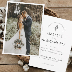 Romantische Boho Fotobruiloft   Moderne minimalist Kaart