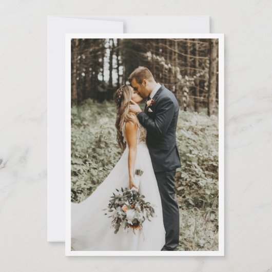 Romantische Boho Fotobruiloft | Moderne minimalist Kaart (Achterkant)