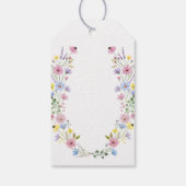 Romantische Boho Garden Wildflower bruiloft Cadeaulabel (Achterkant)