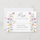 Romantische Boho Garden Wildflower Wedding RSVP Ka Kaart (Voorkant)