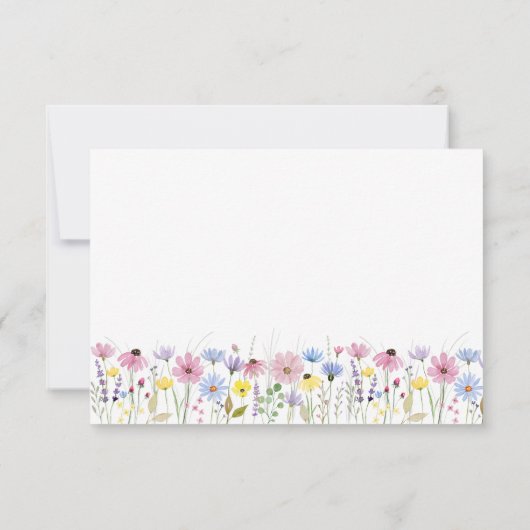 Romantische Boho Garden Wildflower Wedding RSVP Ka Kaart (Achterkant)