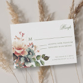Romantische Boho Herfst Herfst Bloemen Huwelijk RS RSVP Kaartje