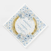 Romantische Boho Lichtblauw Goud Glitter Huwelijk Servet (Hoek)