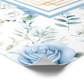 Romantische Boho Lichtblauw Goud Glitter Zitplaats Poster (Hoek)