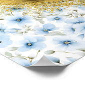 Romantische Boho Lichtblauw Goud Trouwen Custom Si Poster (Hoek)