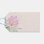 Romantische Boho Lotus Floral Waterverf Art Cadeaulabel (Achterkant Horizontaal)