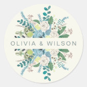 Romantische Boho met de hand geschilderde bloemen Ronde Sticker (Voorkant)