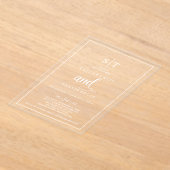 Romantische Boho Monogram Acryl Trouw Uitnodiging (Laagn)