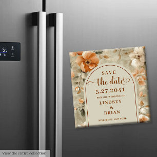 Romantische Boho Neutrale Beige Olijfgroen Bloem S Magneet