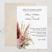 Romantische Boho Pampas Grass bruiloft Kaart (Voorkant / Achterkant)