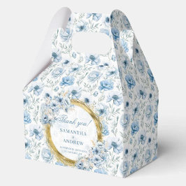 Romantische Boho Pastel Blauw Goud bruiloft Dank u Bedankdoosjes