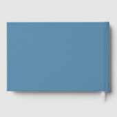 Romantische Boho Pastel Blauw Goud Wilde Bloemen B Gastenboek (Achterkant)