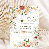 Romantische Boho Peony Roos Ranunculus Gold Weddin Kaart