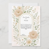 Romantische Boho pioenen & groen Elegante bruiloft Bedankkaart (Voorkant)