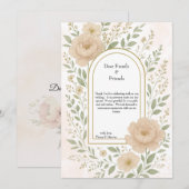 Romantische Boho pioenen & groen Elegante bruiloft Bedankkaart (Voorkant / Achterkant)