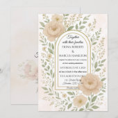 Romantische Boho pioenen & groen Elegante bruiloft Kaart (Voorkant / Achterkant)