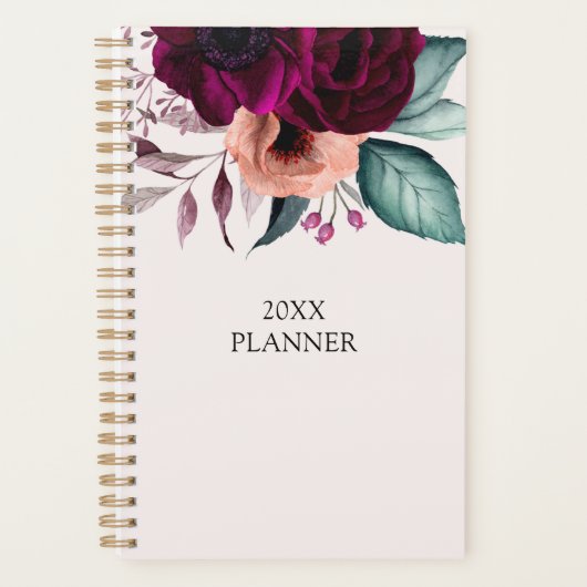 Romantische Boho Purple Flowers 2026 Planner (Voorkant)