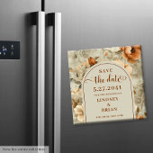 Romantische Boho Roest Ivoor Olijf Bloemige Save t Magneet