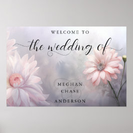 Romantische BOHO Roze Daisies Poster