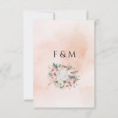 Romantische Boho – Roze Pioenrozen & Groen RSVP Kaartje (Achterkant)