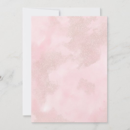 Romantische Boho Roze Rozen & Pampas Bruidsbrunch Kaart (Achterkant)