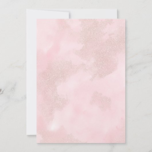 Romantische Boho Roze Rozen & Pampas Bruidslunch Kaart (Achterkant)