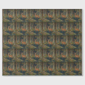 Romantische boho rustieke bos groen hert cadeaupapier (Vlak)