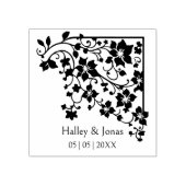 Romantische Boho rustieke Wildbloemen Hoek Bruilof Rubberstempel (Afrduk)