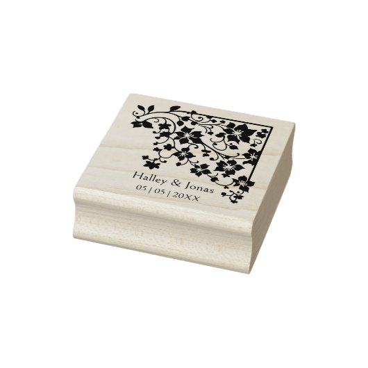 Romantische Boho rustieke Wildbloemen Hoek Bruilof Rubberstempel (Stempel)