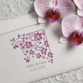 Romantische Boho rustieke Wildbloemen Hoek Bruilof Rubberstempel