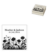 Romantische Boho rustieke Wildbloemen Trouwnamen Rubberstempel (Gestempeld)