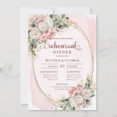 Romantische Boho Stof Roze Eucalyptus Proefkaart Kaart (Voorkant)
