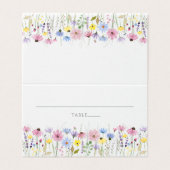 Romantische Boho Tuin Wilde Bloem Bruiloft Plaatsk Kaart (Buitenkant ongevouwen)