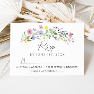 Romantische Boho Tuin Wilde Bloemen Trouw RSVP Kaa Kaart