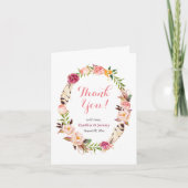 Romantische Boho Veer Bloemenkranz Bedankt (Voorkant)