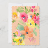 Romantische boho vet roze bloemenboog vrijgezellen kaart (Achterkant)