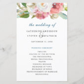 Romantische Boho Waterverf Bloemen Trouwprogramma (Voorkant)