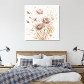 Romantische Boho Waterverf Floral Art Canvas Print (Insitu (Slaapkamer))