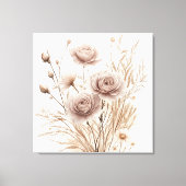 Romantische Boho Waterverf Floral Art Canvas Print (Voorkant)
