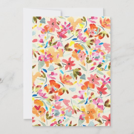 Romantische Boho Wildflower bruiloft uitnodiging (Achterkant)