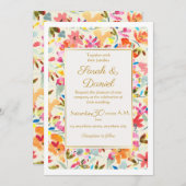 Romantische Boho Wildflower bruiloft uitnodiging (Voorkant / Achterkant)