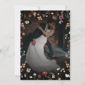 Romantische Boho Wildflower Tuin Foto Donkere Brui Kaart (Achterkant)