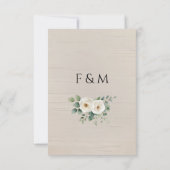 Romantische Boho Witte Rozen Elegante bruiloft Bedankkaart (Achterkant)