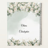 Romantische boho witte rozen en groen bruiloft planner (Achterkant)