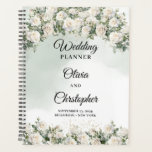 Romantische boho witte rozen en groen bruiloft planner<br><div class="desc">Ah, het Boho White English Rozen Green Eucalyptus en Gold Wedding Stationery Collectie legt echt de essentie van grillige charme en elegantie vast. Afbeelding delicate witte Engelse rozen verweven met weelderige groene eucalyptusbladeren, allemaal geaccentueerd met luxe gouden details. Elk stuk in dit collectie straalt een natuurlijke en etherische schoonheid uit...</div>