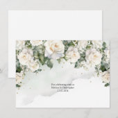 Romantische boho witte rozen en groen & goud bedankkaart (Voorkant / Achterkant)
