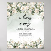 Romantische boho witte rozen groen In liefdevolle  Poster (Voorkant)